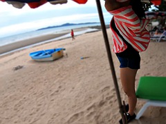 素人, アジア人, ビーチ, 彼女, ハードコア, スインガー, タイ, オッパイの