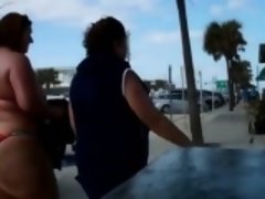 Amateur, Gorda, Negro, Ébano, Gorda, Público, Voyeur