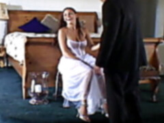Cute bride getting fucked by two