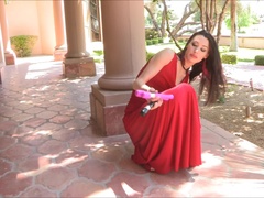 Anal, Double pénétration, Robe, Talons, Masturbation, Orgasme, Solo, Jouets