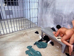 Busty female cop Kailani Kai is being fucked in the jail