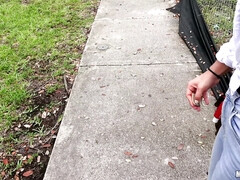 お尻, 美女, デカ尻, フェラチオ, 眼鏡, アウトドア, 公共, ティーン