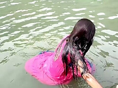 The girl of the village was washing clothes, then she went to her forcibly. his mms video lick