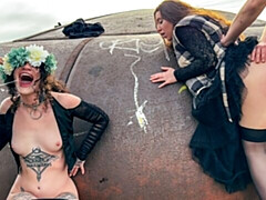 18, デカ尻, 黒人, フェラチオ, 自然山雀, アウトドア, ティーン, オッパイの