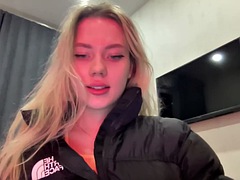 Enthousiasteling, Lieveling, Blond, Masturbatie, Alleen, Speelgoed, Webcamera