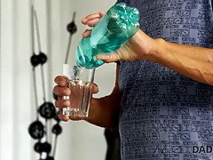 バック, ヨーロピアン, 巨大, なめる, プール, オマンコ, 息子, ティーン