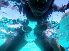 Cul, Bikini, Noir ébène, Interracial, De plein air, Chatte, Adolescente, Nénés