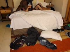 Enthousiasteling, Sperma, Man die toekijkt, Groepseks, Muurgat, Indisch, Interraciaal, Vrouw