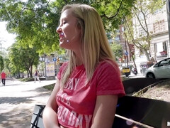 Negro, Rubia, Europeo, Húngaro, Maduro, Al aire libre, Pequeña, Tetas