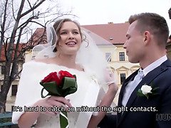 Braut, Paar, Gehörnter ehemann, Kleid, Hd, Strümpfe, Jungendliche (18+), Hochzeit