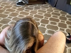 Blonde, Sucer une bite, Tir de sperme, Faciale, Bâillonner, Hd, Pov, Nénés