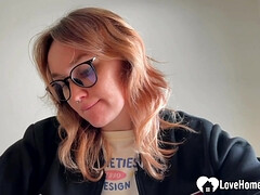 Enthousiasteling, Kreng, Gebondenheid, Fetisj, Brillen, Roodharige vrouw, Kousen, Student