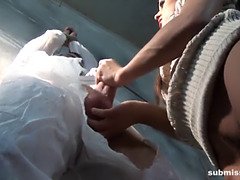 Grote lul, Gebondenheid, Dominante vrouw, Handbeurt, Hd