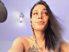 Busty transexual play solo and cum