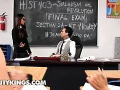 Universidad, Semen en la boca, Garganta profunda, Corridas faciales, Gafas, Hd, Realidad, Tetas