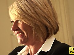お尻, ブロンド, イギリス人, 巨乳な, イく瞬間, 熟年, 淫乱熟女, ストッキング