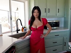 Leie, Schönheit, Braunhaarige, Hundestellung, Kleid, Handjob, Selbstgemacht, Reiten