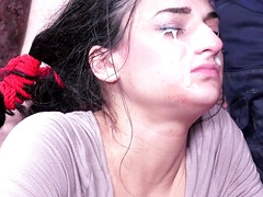 Pijpbeurt, Gebondenheid, Bruinharig, Dominatie, Eten, Kokhalzen, Hd, Tiener