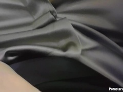 黒人, 衣服着たままセックス, ディルド, 女, オマンコ, サテン, 一人, ストッキング
