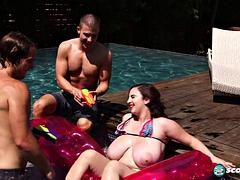 アナル, デカ尻, 巨乳な, グループ, 3p男男女, ヌード, オージー, 三人