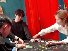 Taiwanese twat getting banged in a very kinky setting