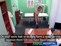 Naughty nurse gets her stomach filled with jizz after a steamy roleplay with a fakehospital stud