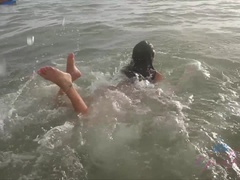 Handbeurt, Orgasme, Buiten, Klein, Gezichtspunt, Mager, Roken, Nat