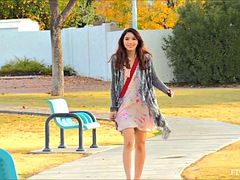 Enthousiasteling, Aziatisch, Buiten, Openbaar