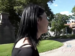 Amateur Brunette Ivy Aura Walking & Flashing in Public - POV & Small Tits