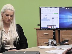 ブロンド, 巨乳な, エロ熟女, 淫乱熟女, 母, お金, オマンコ, フェラする