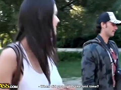 デカパイ, 浮気者, 露出狂, 彼女, グループ, 公共, 三人, オッパイの