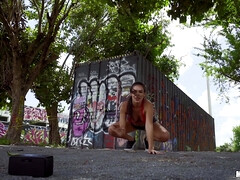 Américain, Cul, Noire, Sucer une bite, Queue, Branlette thaïlandaise, De plein air, Public