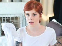 フェラチオ, 手コキする, オナニー, 赤毛, 剃毛, ガリガリ, ティーン