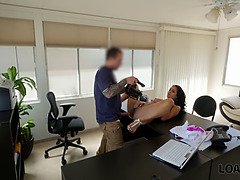 Naive and poor teen gets fingered & licked for cash in office audition