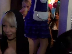 素人, ブロンド, グループ, レザー, オージー, 穴開きパンティ, ストッキング, スインガー