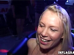 Trashy babe gets facial bukkaked