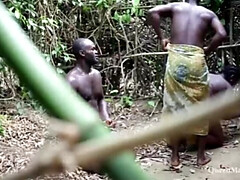 Africain, Noire, Attrapée, Tromperie, Chatte, Plan cul à trois, Pute, Épouse