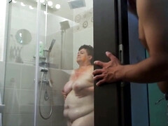 Belle grosse femme bgf, Gros seins, Sucer une bite, Brunette brune, Tir de sperme, Mamie, Hd, Chatte