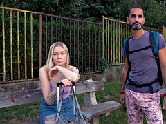 Blond, Pijpbeurt, Man die toekijkt, Hardcore, Gezichtspunt, Geschoren, Zuigen, Tatoeage