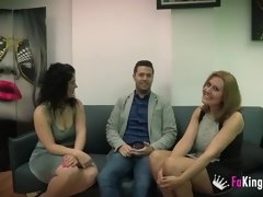 Leie, Pummelig, Gruppe, Hd, Reif, Orgie, Spanisch, Flotter dreier