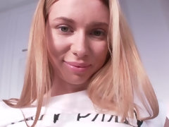 Blondine, Blasen, Paar, Hundestellung, Aufs gesicht abspritzen, Freundin, Hardcore, Hd