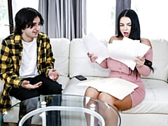 Silicone-boobed brunette Payton Preslee screwed by big cock