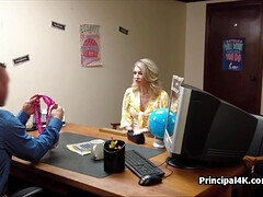 Blond Hair Lady mature hammered by head teachers BBWs knob