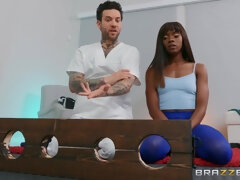 A black skinny lady gets ass-fucked hard in the wooden stock
