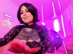 Angel Puta Gotica with Monster Tits - Big ass and tattooed tits on brunette cam girl