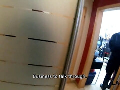 Schönheit, Grosse titten, Braunhaarige, Vollbusig, Europäisch, Büro, Polizei, Rau