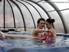 Angie Moon gets hot and steamy in a steamy jacuzzi session with her boyfriend