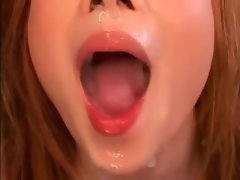 アジア人, 美女, ぶっかけ, グループ, 日本人