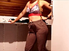 French student Mimi Sexy caught nude by landlord stealing her panties