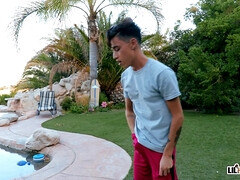 ブロンド, フェラチオ, 浮気者, キッチン, ラティーナ, オイル, アウトドア, プール